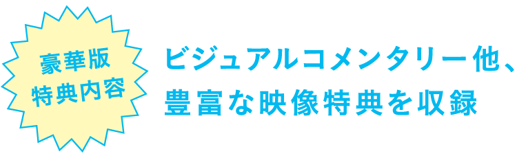 豪華版特典内容
ビジュアルコメンタリー他、豊富な映像特典を収録