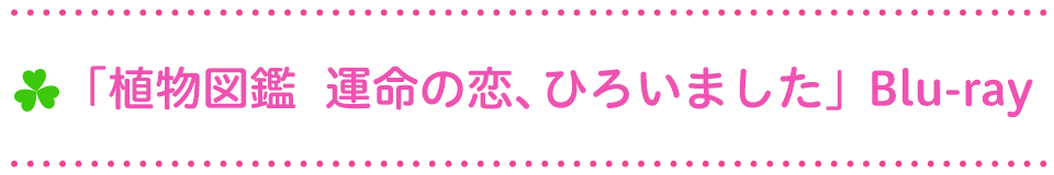 「植物図鑑　運命の恋、ひろいました」Blu-ray