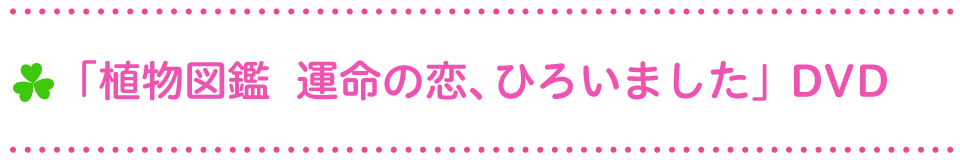 「植物図鑑　運命の恋、ひろいました」DVD