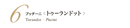 6 プッチーニ《トゥーランドット》Turandot - Puccini　新演出