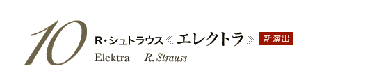 10 R・シュトラウス《エレクトラ》 Elektra - Strauss 新演出