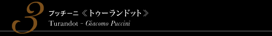 3 プッチーニ 《トゥーランドット》　Turandot - Giacomo Puccini